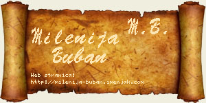 Milenija Buban vizit kartica
